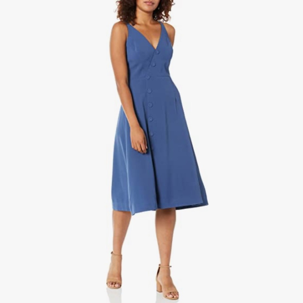 Dress The Population Emily Asymmetrical Front Button Cocktail Dress NWT
